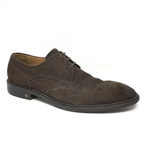 Louis Vuitton LV Logo Oxfords Dress Shoes Mens Size 12 US 11 UK Brown Suede - Picture 1 of 11