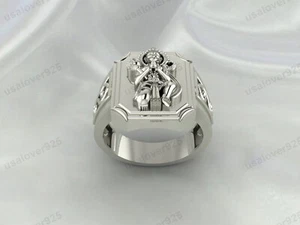 Anillo de sello de diseño único de Dios Hanuman, joyería de plata de ley 925 para hombre - Imagen 1 de 24
