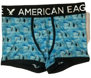 American Eagle AEO Flex Boxer Trunks Winter Penguins Black Silver Extra Small XS - Picture 1 of 3
