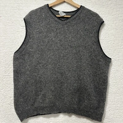 Chaleco clásico de invierno vintage Columbia para hombre XL gris 100 % lana Shetland Foto 1 de 4