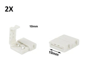 2 CONNETTORE PER STRISCIA LED 5050 10mm 2 pin collegamento cavo unire collegare  - Imagen 1 de 1