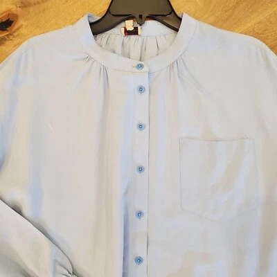 Daniel Cremieux Women’s Size L Button Down Poet's Shirt Relaxed Fit Blue Viscose - Image 1 of 4