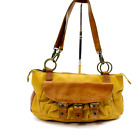 Cynthia Rowley Satchel Tote Shoulder Handbag Leather Brown Mustard Color