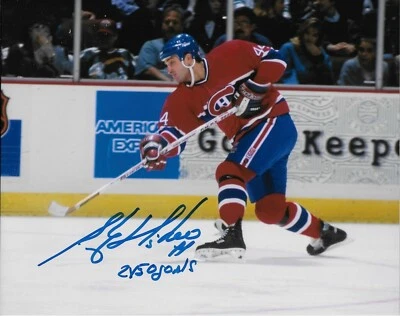 Foto auto Montreal Canadiens Stephane Richer 8x10 #6 con inscripción 2 x 50 goles Foto 1 de 4
