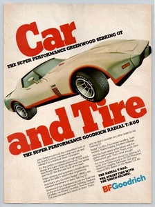Vtg 1977 BFGoodrich Tires Radial T/A60 Greenwood Corvette Sebring GT Print Ad - Picture 1 of 1
