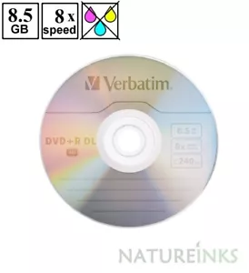 5 Verbatim Logo Dual Layer DVD+R 8x DL Double layer Blank Discs 8.5GB 240M 43666 - Picture 1 of 1