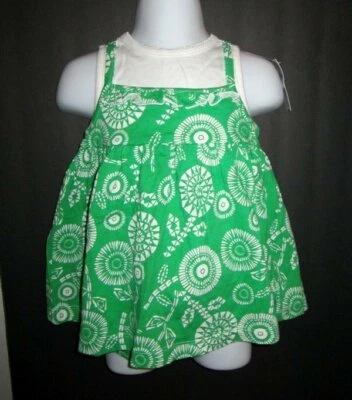 The Children's Place 6/9 Month Girls 2 Piece Green Floral Layered look Set nwt - Image 1 of 4