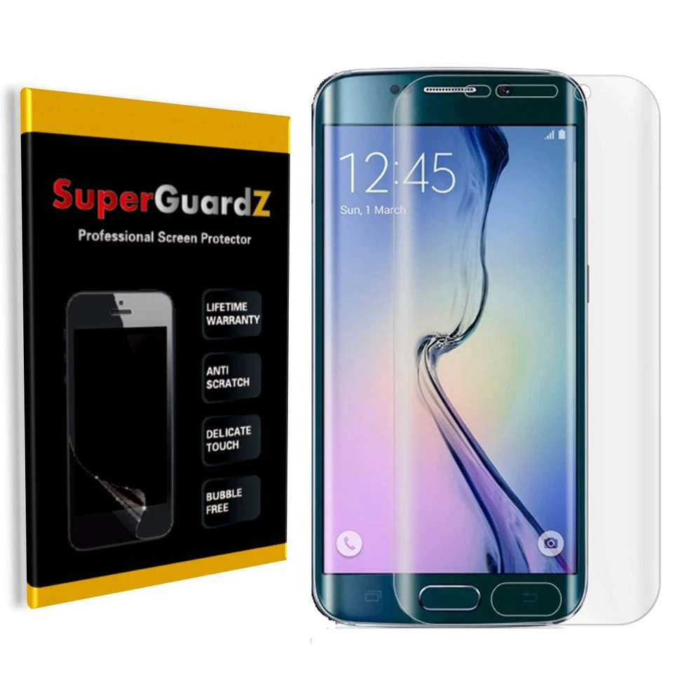 3X SuperGuardZ® Curved Screen Protector Shield Cover For Samsung Galaxy S6 Edge - Image 1 of 4