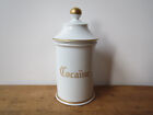 Vintage french Cocaine apothecary jar Limoges porcelain pharmacy pot