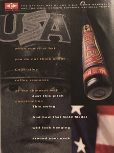 1996 Easton Reflex Bat VTG 1990s 90s PRINT AD USA Baseball Softball Teams - Picture 1 of 5