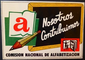 Placa rara de la Campaña de Alfabetización de la Revolución Cubana 1961 entregada a maestros en Cuba - Imagen 1 de 4