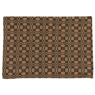 New Primitive Red Black PATRIOT LOVER KNOT COVERLET THROW Blanket or Tablecloth