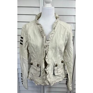 Newport News Jacket w/ ruffled trim Hook & Eye Closure - Picture 1 of 7