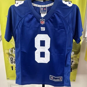 New York Giants Youth Size Small #8 Daniel Jones Pro Line NFL Jersey Player Blue - Picture 1 of 12