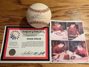MARK PRIOR Autographed Signed RAWLINGS OML Baseball SCHWARTZ COA/HOLO - Picture 1 of 4