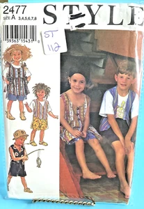 Style Sewing Pattern A 2477 Sz. 3-8 toddlers & Childs Tops, Vest, Short, Smock - Picture 1 of 4