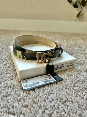 NUEVO Cinturón de cuero camuflaje Dolce & Gabbana con logotipo para niños XL Foto 1 de 4