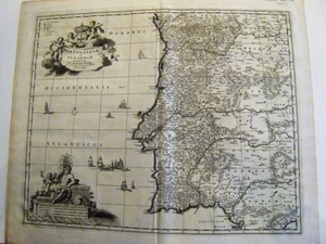 Portugallia Original Antique Map. N. Visscher, Amsterdam 1683-98 - Picture 1 of 1