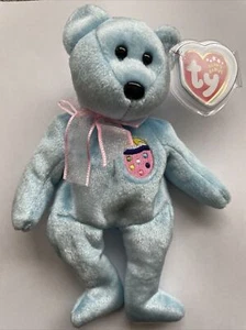 Ty Beanie Baby Eggs II Blue Easter Bear Plush Tag Protector Collectible Toy - Picture 1 of 5
