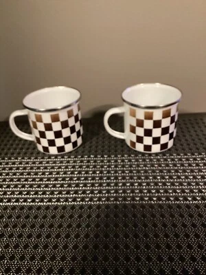 NUEVO Juego de 6 tazas de té retro a cuadros Foto 1 de 4