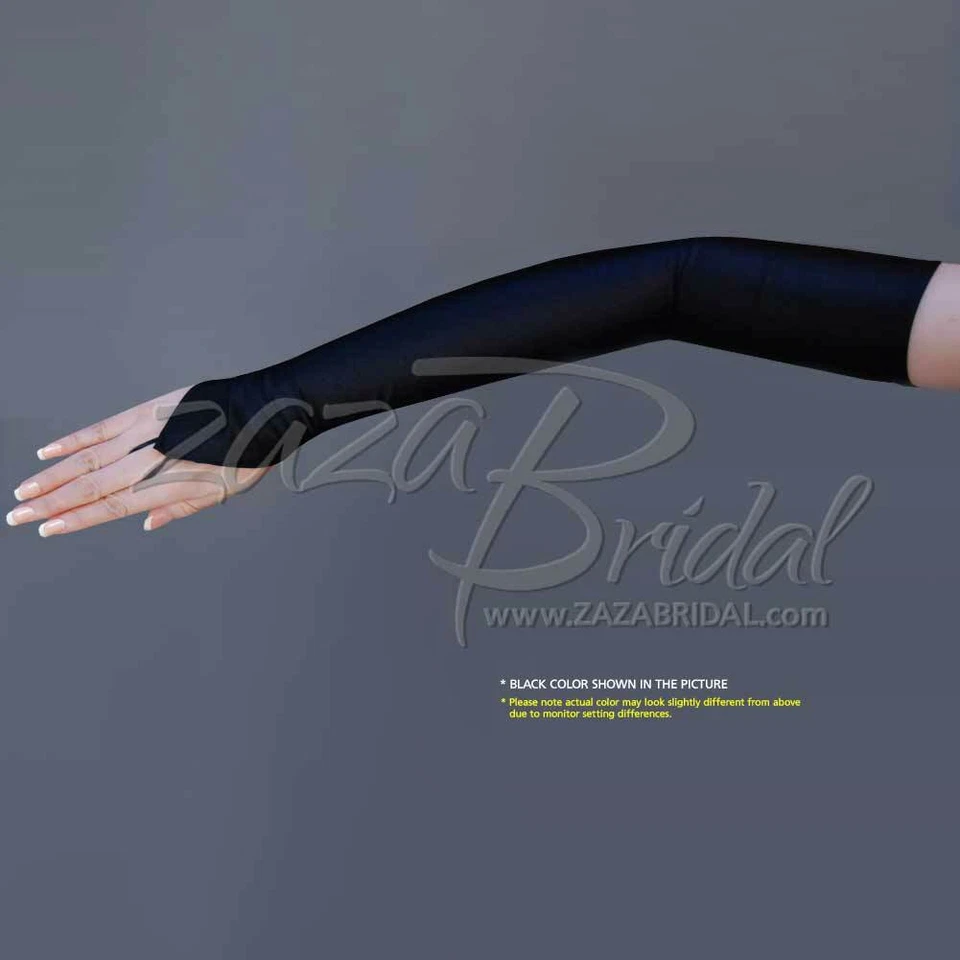 Guantes sin dedos satinados acabado mate 4 vías elásticos longitud ópera 16BL Foto 1 de 1