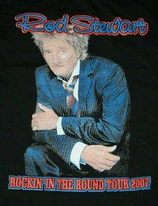 Rod Stewart 2007 Rockin’ In The Round Concert Tour T-Shirt Double Sided Sz L - Picture 1 of 4