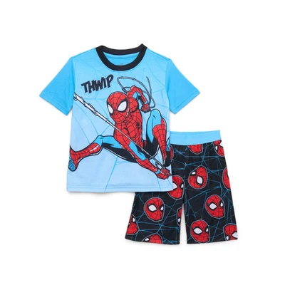 Marvel Spider-Man 2-Piece Short Sleeve Top & Shorts Pajama Set, Sizes S/M/L - Image 1 of 3