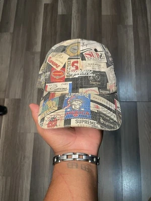 Gorra de papá Supreme con estampado de 6 paneles con logotipo bordado - USADA, correa trasera Foto 1 de 4