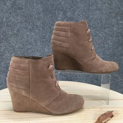 Dolce Vita Botas Mujer 9 Informales Con Cordones Cuña Botín Marrón Gamuza Cuero - Imagen 1 de 4
