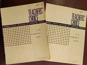 Set of 2 TEACHERS' CHOICE Books 1 & 2 Piano Music Books 1958  - Picture 1 of 21
