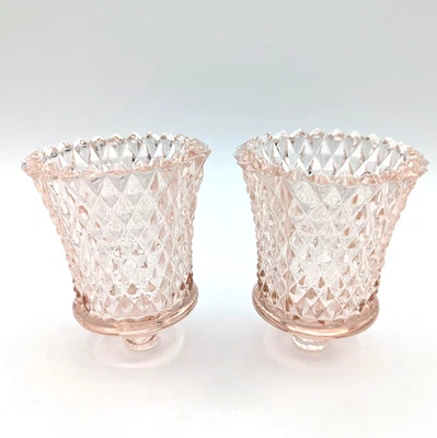 Розовые бриллиантовые стеклянные подсвечники чашки бра винтажные домашние интерьеры - Изображение 1 из 4