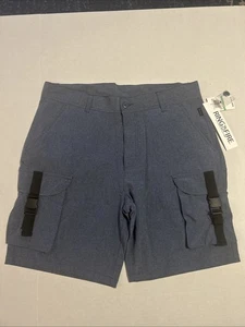 Ring Of Fire Cargo Shorts Gray Blue buckles | Men Size 34 - Picture 1 of 6