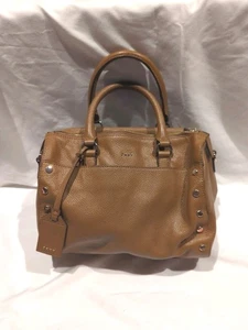 DKNY 100 % Rindsleder braun camel Handtasche mit goldenen Beschlägen. 11x9x5 - Bild 1 von 14