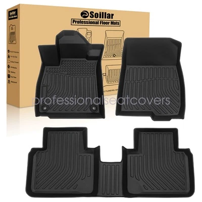 Fits 2018-2022 Honda Accord Sedan TPE 3D Front & 2nd Floor Mats Liner Set Black — 第 1/4 张图片