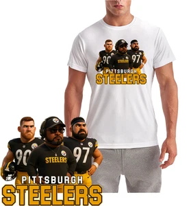 NEU MIT ETIKETT / Pittsburgh Steelers Watt Cartoon T-Shirt / feuchtigkeitsableitendes T-Shirt - Bild 1 von 2
