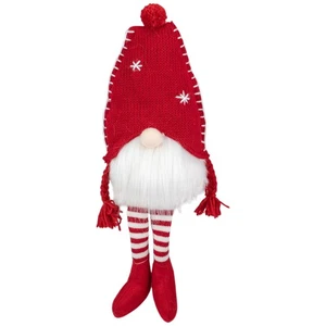 Northlight 19" Plush Red and White Sitting Christmas Gnome Tabletop Decoration - Bild 1 von 5