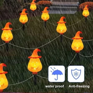 Orange Color Halloween Stake Lights Outdoor Solar Lights Yard Decoration - Picture 1 of 12