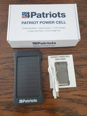 Carregador de banco de célula de energia solar USB duplo com lanterna 4 Patriots - Imagem 1 de 4