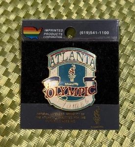 Olympic Pin 1996 Atlanta Games Teal and White Enamel Officially Licensed New - Picture 1 of 2