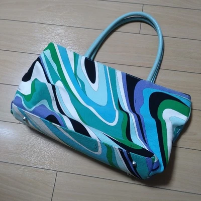 Emilio Pucci, Bolso Tote, Mujer, Multicolor, Azul, Verde, Patrón Geométrico Foto 1 de 4