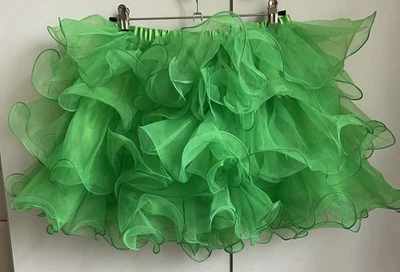BRAND NEW - APPLE GREEN RUFFLE TULLE DANCE SKIRT DANCE COSTUME -WAIST 24” - 32”  - Image 1 of 4