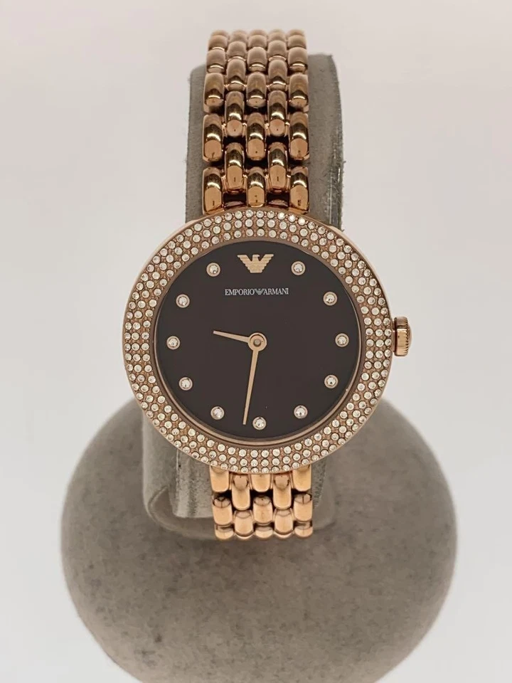 EMPORIO ARMANI AR-11418 Reloj Cuarzo Analógico Acero Inoxidable Oro Marrón Excelente JAPÓN Foto 1 de 4