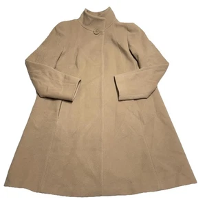 Abrigo largo Cinzia Rocca de lana/cachemira para mujer EE. UU. 8 marrón camel con cuello alto - Imagen 1 de 12