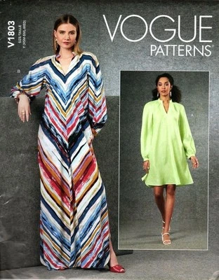 Vogue V1803 Loose Fitting Bias Cut Dress Misses XS-M UNCUT Sewing Pattern 1803 - Image 1 of 2