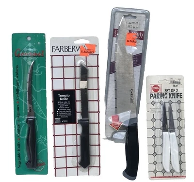 4 cuchillos de cocina nuevos de colección dentados para pelar utensilios de cocina de acero inoxidable Foto 1 de 4