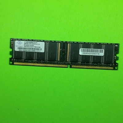 Nanya NT256D64S88COG-5T 56RN202931E 256MB DDR-400 (PC-3200) PC-3200U RAM Memory - Image 1 of 2