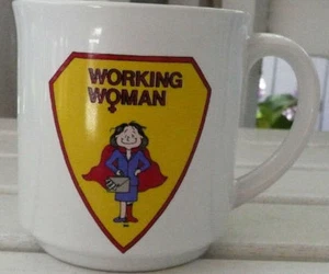 Superhero Working Woman Coffee Mug Cup Comic Book style Recycled Paper Products - Picture 1 of 1