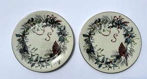 Set 2 Piatti Lenox Natale BoneChina AUGURI INVERNALI 10 3/4" NUOVI - Foto 1 di 4