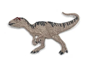 Allosaurs Patch, Dinosaur Iron-On Patch, Gray Dinosaur Embroidery Patch - Picture 1 of 3