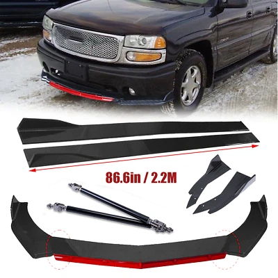 For GMC Sierra 1500 Front Bumper Lip Spoiler Splitter Side Skirt Bod Kit - Image 1 of 4